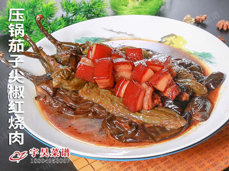 壓鍋茄子尖椒紅燒肉